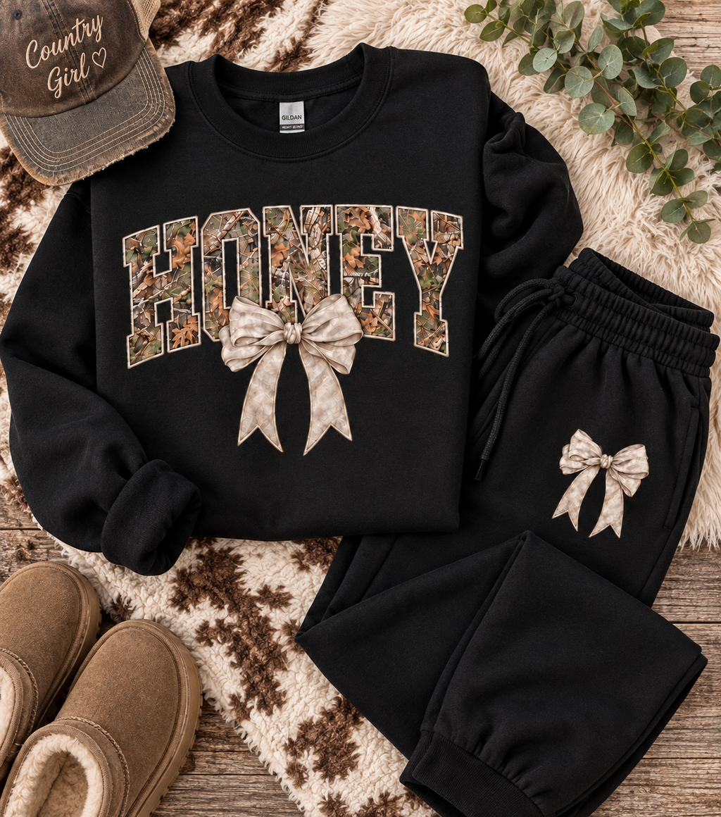 Camo Honey & Bow Set